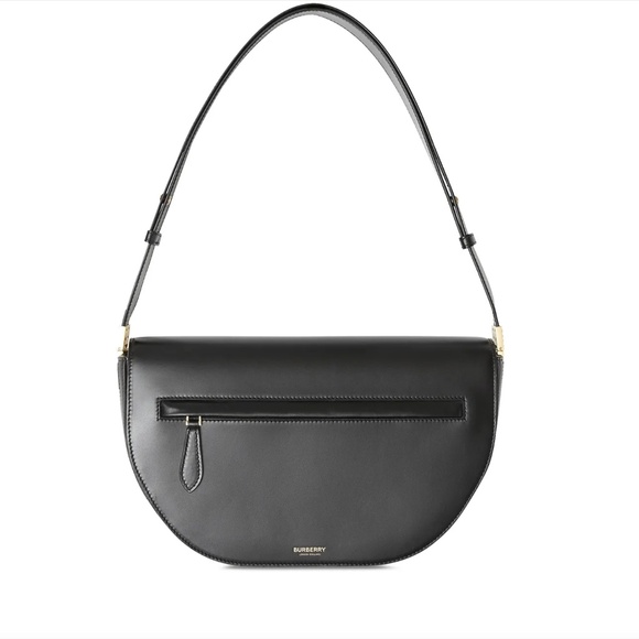 735. BURBERRY Olympia Black Leather Shoulder Crossbody Bag $2048 EUC - Picture 1 of 13